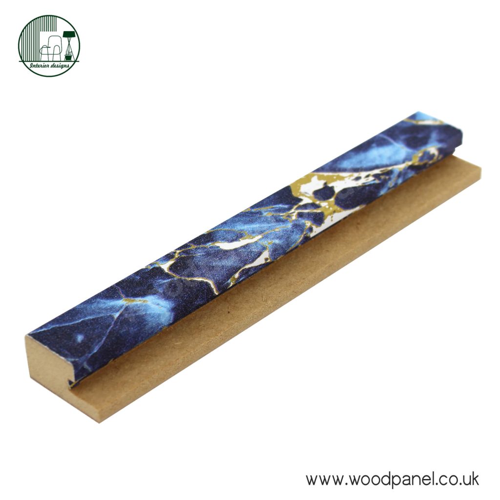 Magnum Opus Wood panel COLLECTION LUXOR GOLDEN SAPPHIRE BLUE MARBLE END CAP FEMALE ST125