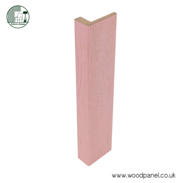 Magnum Opus Wood panel COLLECTION PANEL U363 FLAMINGO PINK WITH WOOD GRAIN FINISH 90 degree angle L corner connection ,ST125