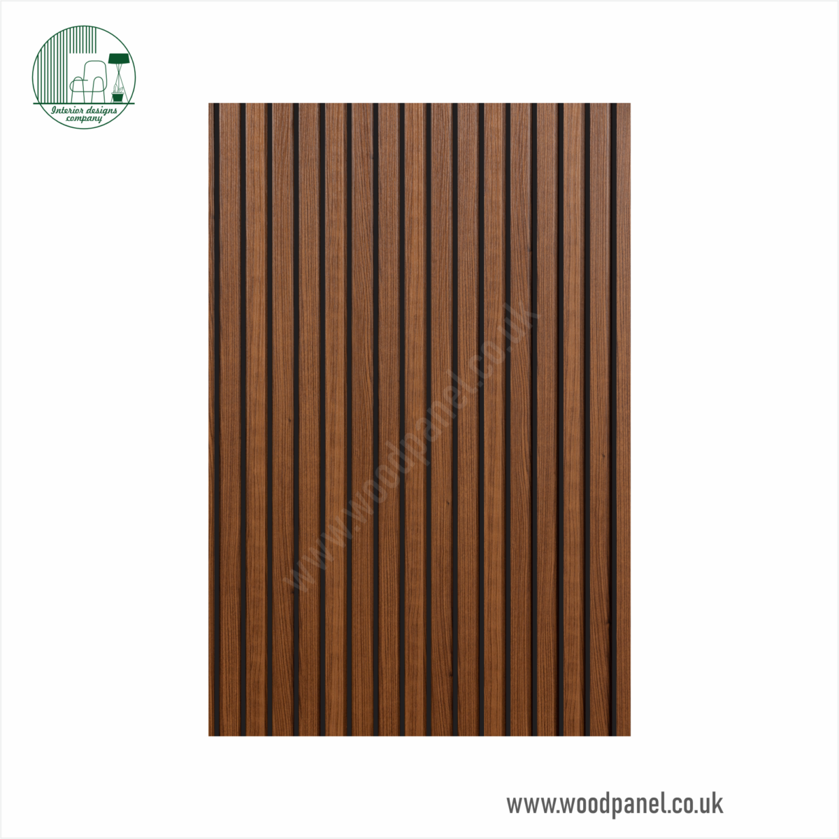 H3734 BLK 120 03 Purity Wood Panel - Natural Dijon Walnut with Black Strip