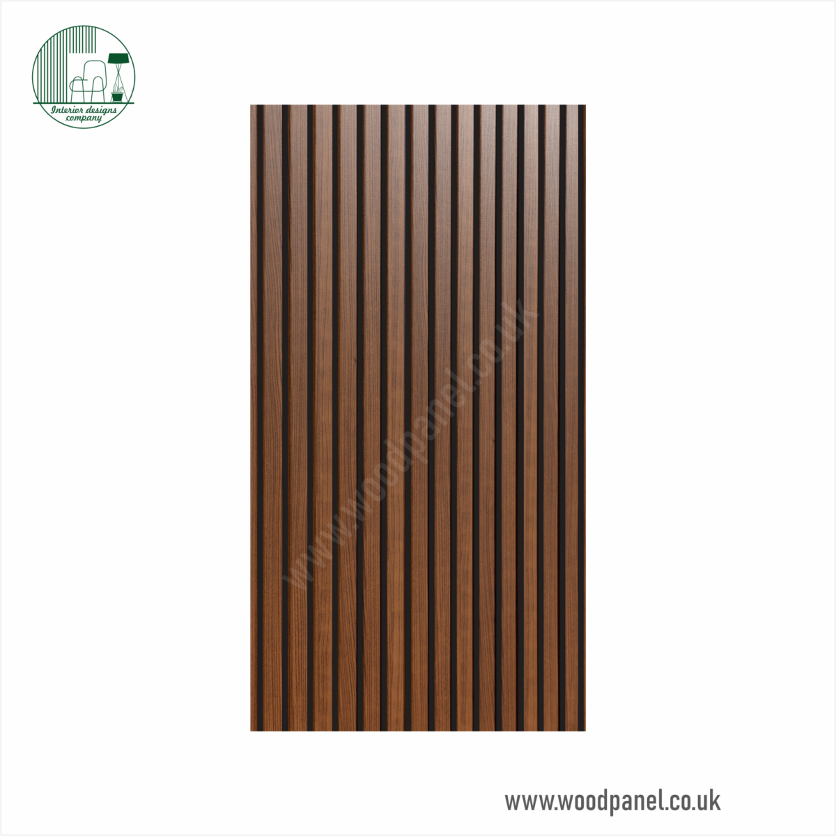 H3734 BLK 120 05 Purity Wood Panel - Natural Dijon Walnut with Black Strip