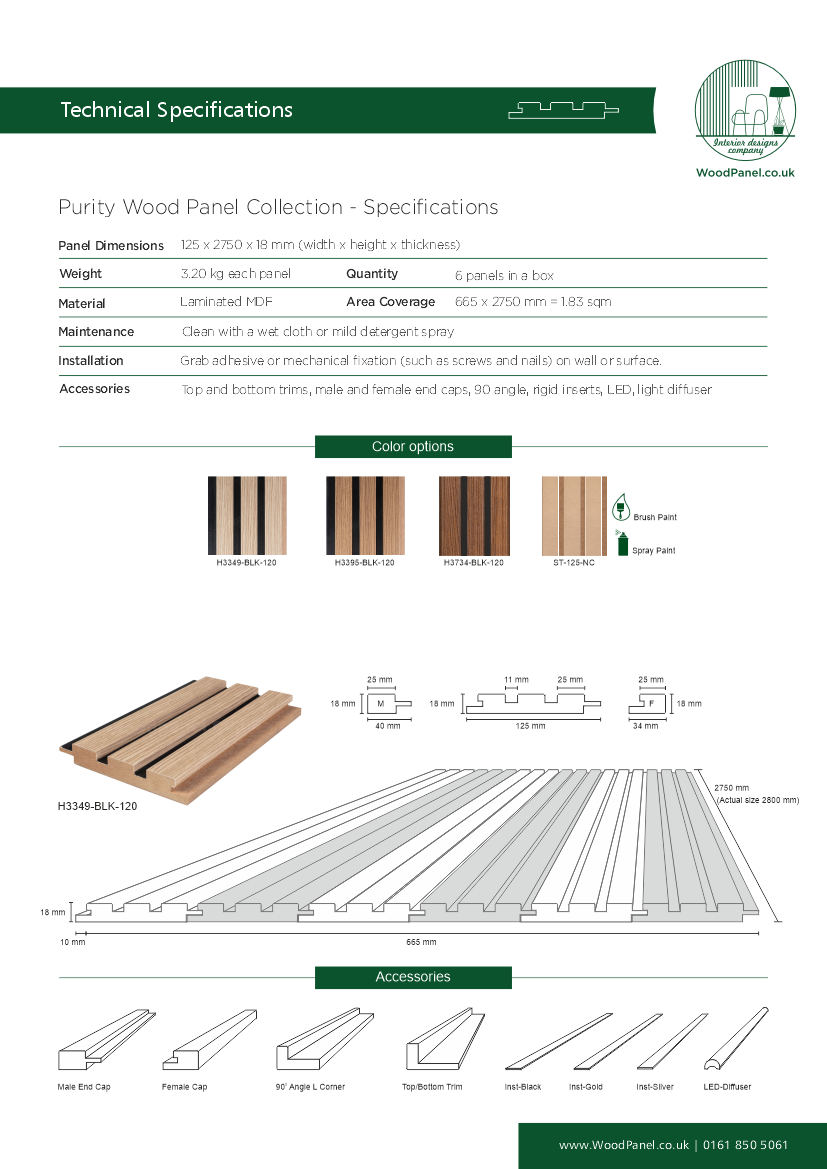 Tech Purity Purity Wood Panel - Kaisersberg Oak with Black Strip