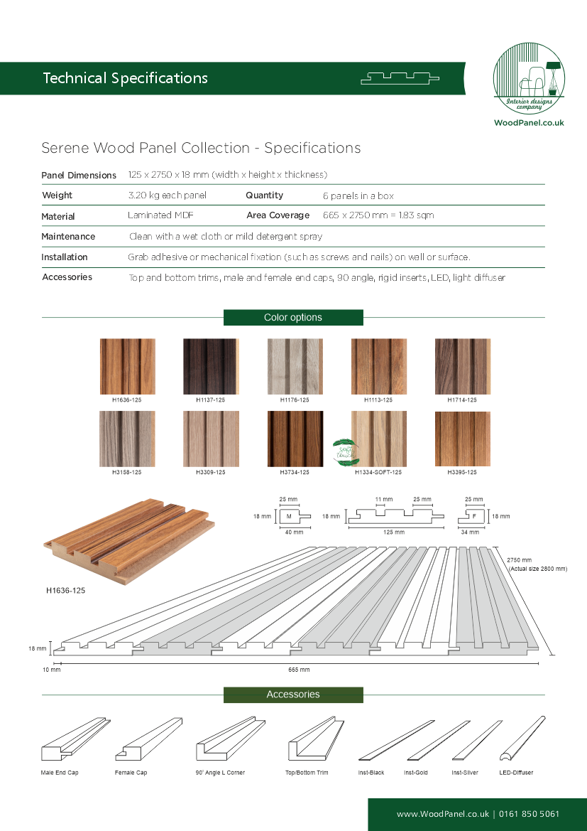 Tech Serene Serene Wood Panel - White Halifax Oak